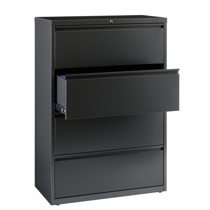Harietta 36'' Wide 4 -Drawer Steel File Cabinet, Charcoal