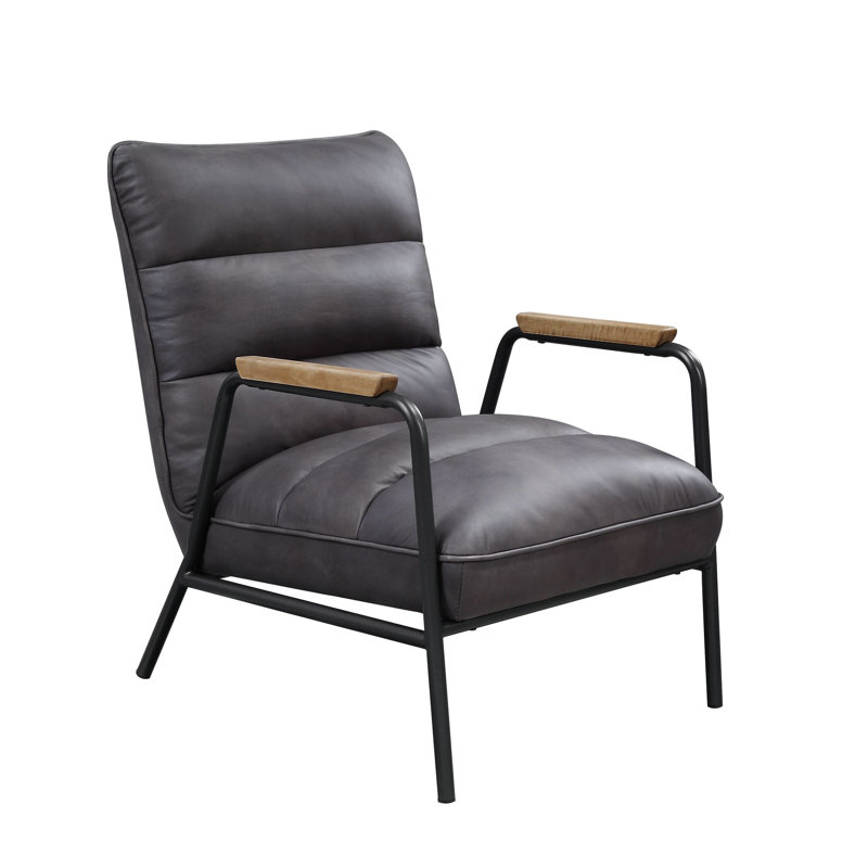 Élégante chaise en métal gris avec cuir ferme - stabilité des pieds, coussins de siège élégants