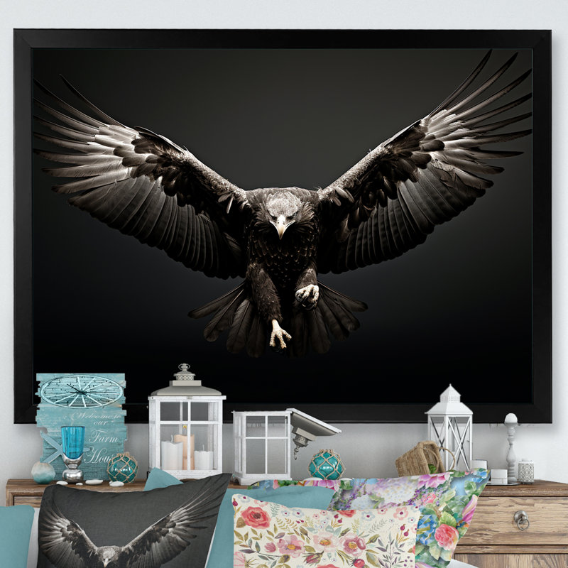 «Bold Eagle Power Hunter II», impressions encadrées, Cadre simple noir, H 30 po x l 40 po x P 1,5 po