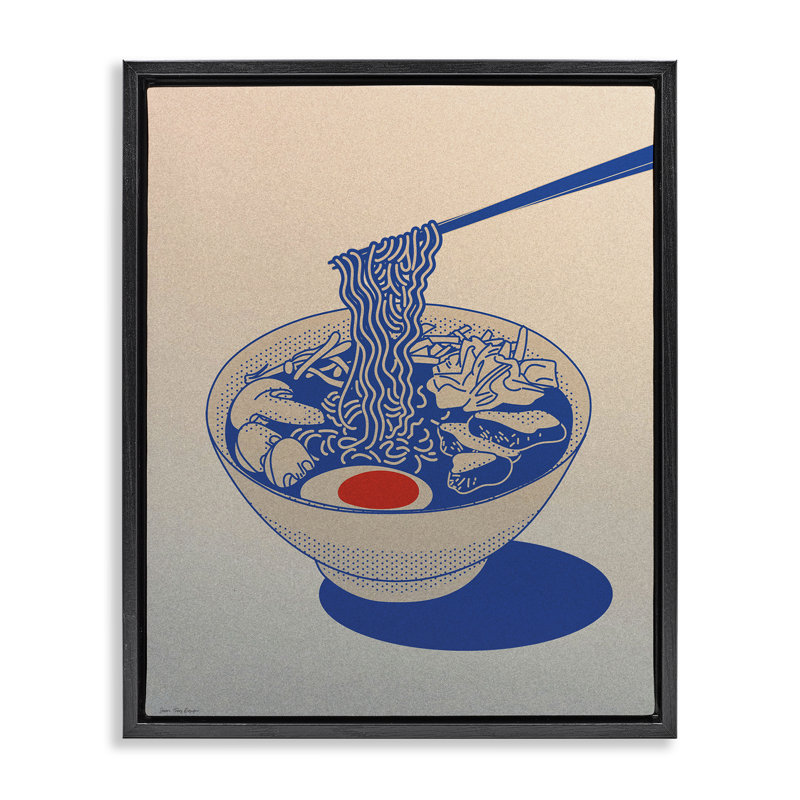 Cadre flottant Ramen Noodle Bowl, design par Seven Trees Design, Cadre flottant noir de jais, H 21 po x l 17 po