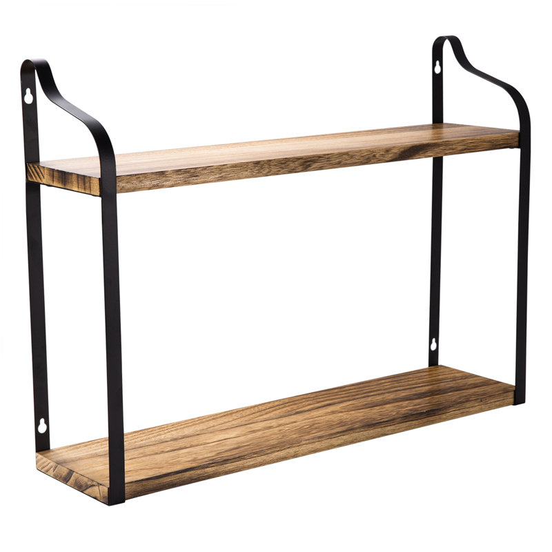 2 Piece Tiered Shelf with Live Edge