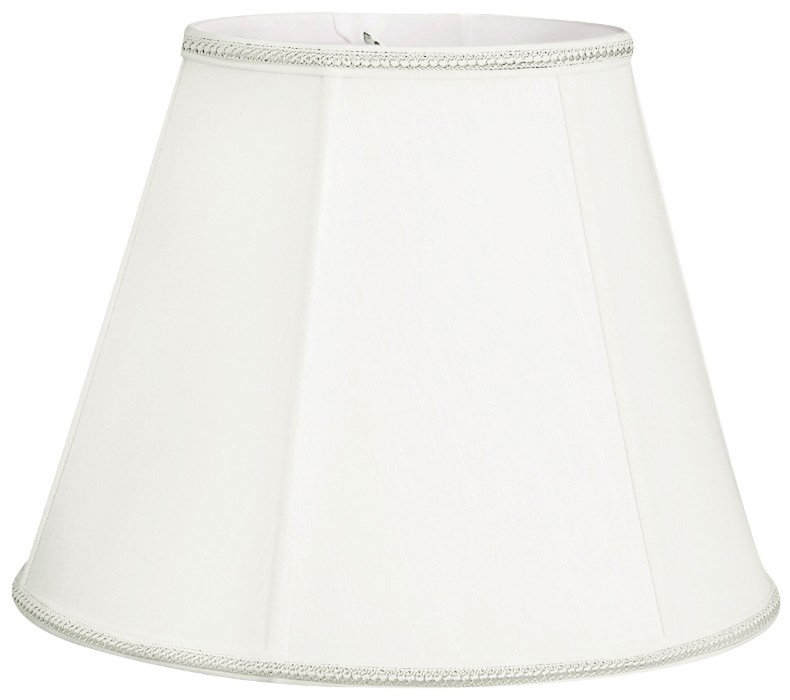 Silk Empire Lamp Shade, White, 12.25" H x 16" W x 16" D