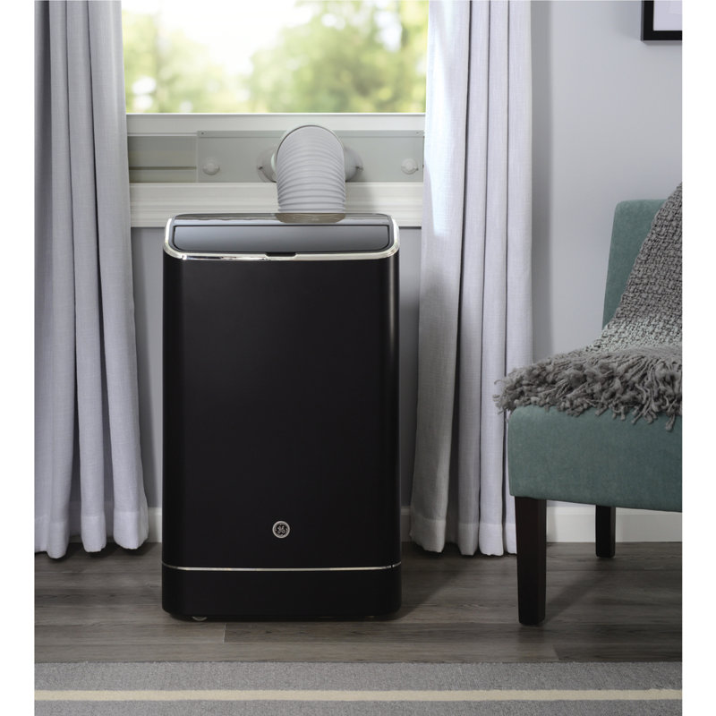 GE 10,500 BTU Black Portable Air Conditioner with Heater and Remote