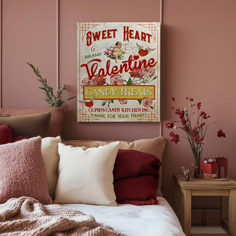 Art mural sur toile encadré P&L - 20 po x 16 po Classic Sweet Heart, 16 po x 20 po
