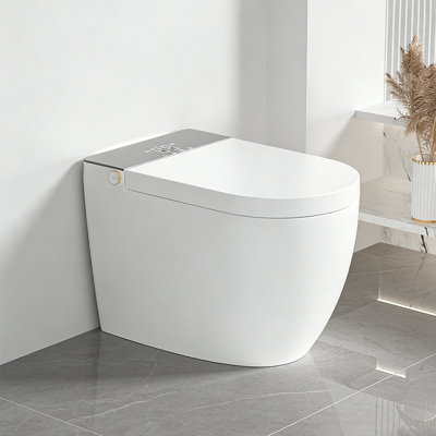 Smart Bidet Toilet with Foot Sensor 1.27 GPF Elongated Intelligent One-Piece Toilet Toilet with Heated Seat Auto Open/Close Lid Foam Shield