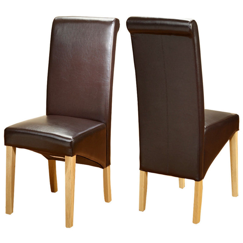 Astin Upholstered Dining Chair, Brown, 2