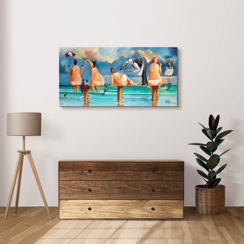 Red Barrel Studio «Mesdames après-midi II» par Ronald West, art mural en verre acrylique, H 24 po x l 48 po