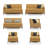 Walnut Grove Upholstered U-Shaped Sectional Symmetrical