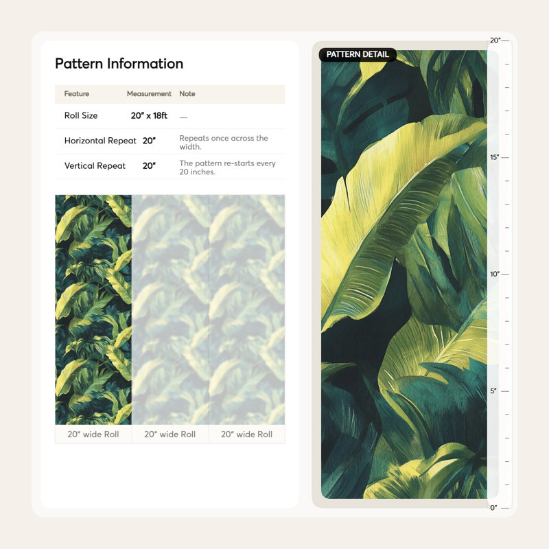 Papier peint feuille de bananier tropical