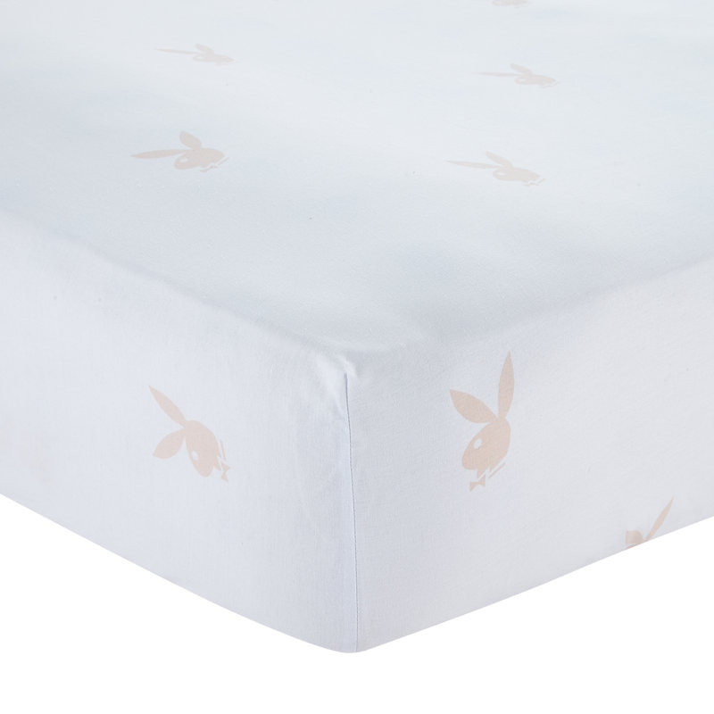 Iconic Bunny Fitted Sheet 28cm Depth White Pink, Single