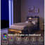 Lit plateforme pour chambre à coucher avec DEL personnalisable et station de charge, noir et gris ardoise, taille simple, fabrication en bois aggloméré et en métal, aucun sommier nécessaire