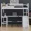 Lit mezzanine avec tablettes et bureau-423759732