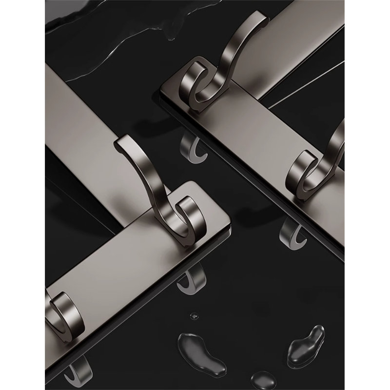 Porte-crochet en alliage d'aluminium au-dessus de la porte, H 12,2 po x l 20,47 po x P 1,81 po