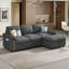 Canapé-lit d'angle Ahn en forme de L avec lit gigogne et pouf de rangement amovible, gris-1984407805-1984407806-2039617191