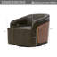 Fauteuil demi-tonneau pivotant en cuir véritable-784534206