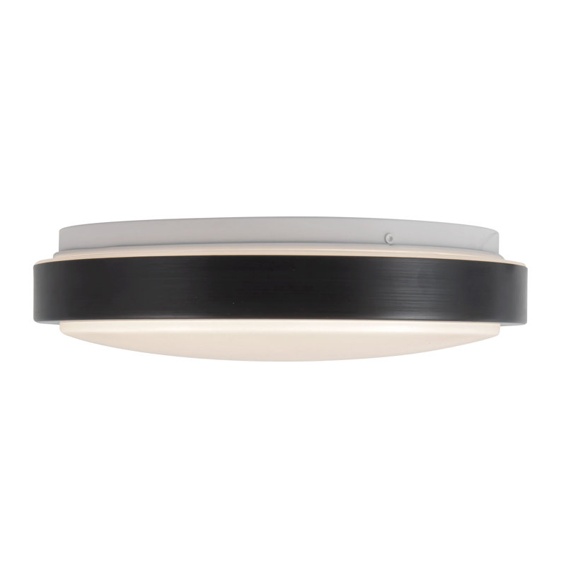 Yanis 12-in Black dimmable LED Flush Mount, Matte Black
