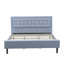 Ensemble de chambre avec très grand lit plateforme 3 pièces avec 1 cadre très grand et 2 tables de bout pour la chambre à coucher - Fabrication fiable et robuste - Tissu en lin bleu denim-1396991127-1464329100