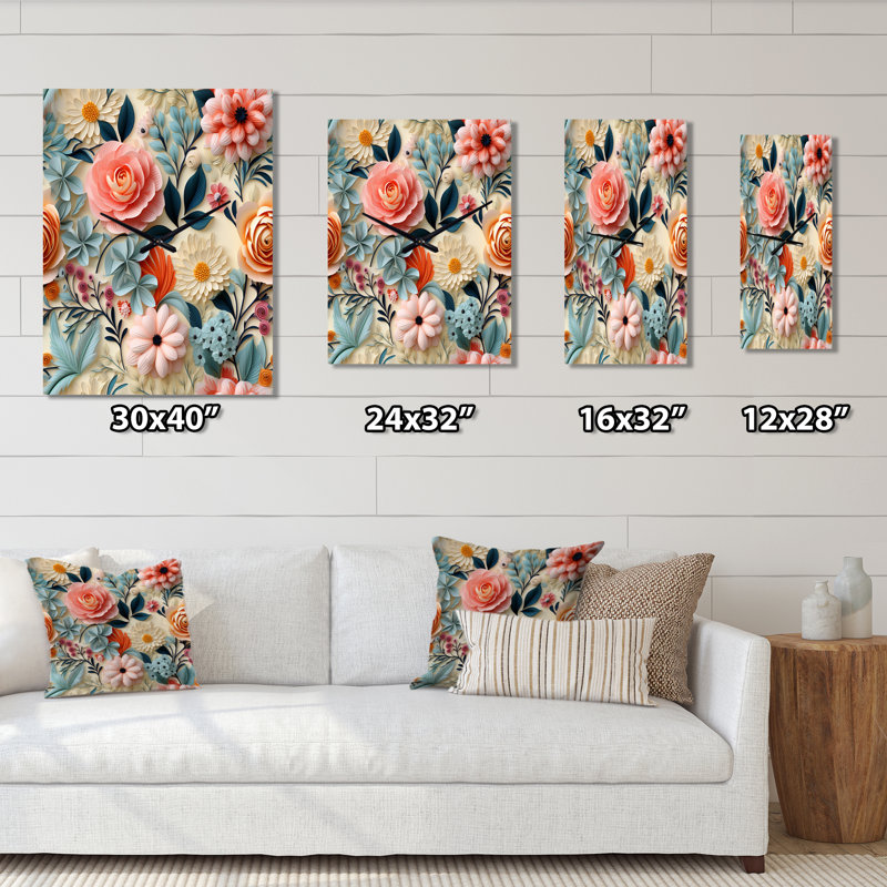 Janahla - Horloge murale florale, Grand