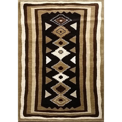 Tapis noir à motif géométrique Mertens