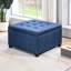 Rangement en tissu - bleu. Style rétro pour les salons. Revêtement doux, grand espace, charnière de sécurité bleue avec plateau. Hall d'entrée vintage. Revêtement, capacité, concept sécuritaire