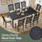 8 - Person Farmhouse Rectangular Solid Wood Dining Set, Gray/white-907530387-907530385
