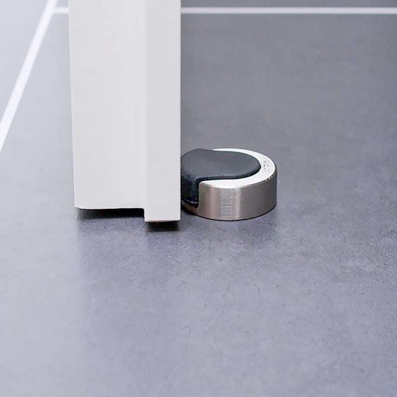 Butoir de porte - Fixation au sol et murale en métal brossé (1,50 po x 1,54 po x 0,59 po), H 0,59 po x l 1,5 po x P 1,54 po
