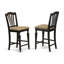 Ensemble de table de salle à manger à hauteur de comptoir 3 pièces comprenant une table de pub ronde avec piédestal et 2 chaises en tissu de lin, acajou-1960666248-1904379598-1950514189