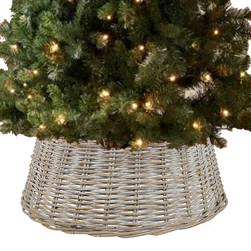 Rattan Tree Collar, Light Grey