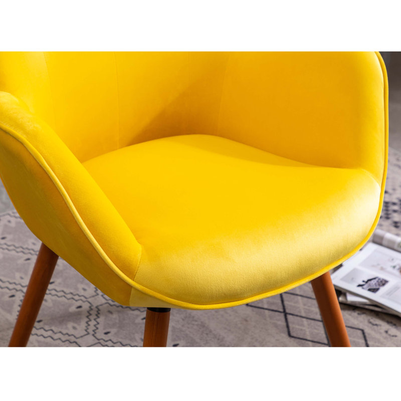Elegant Oak-Finished Brown Velvet Wingback Office Chair