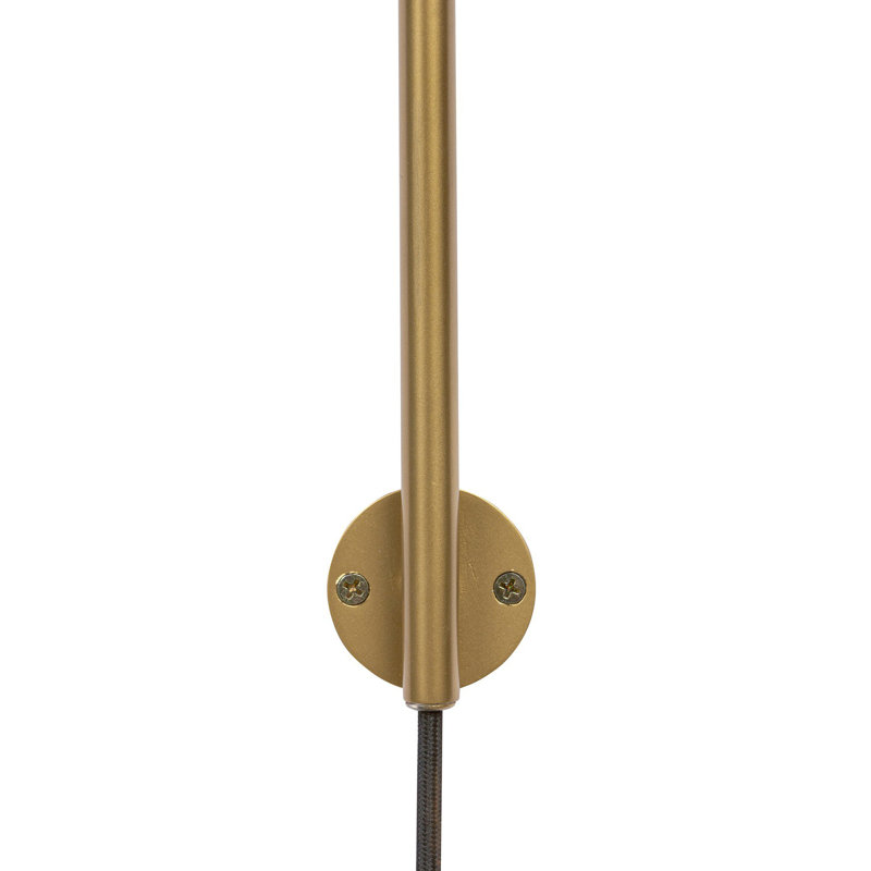 Astrid Sconce-Dark Brown Leather, Flax Linen