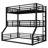 Bunk Bed, Heavy-Duty Metal Triple Bunk Bed with Guardrails and Noise-Reducing Design, Space-Saving-2088048287-2088048211