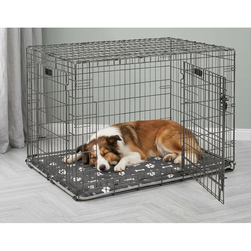 Couverture lavable pour bac de cage pour chien, en tissu Oxford hydrofuge et flanelle douce sur les cÃ´tÃ©s, pouvant servir de doublure pour le bac de la cage de votre animal