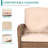 Bay Isle Home™ 5 Pieces Outdoor Wicker Patio Conversation Sets With Glider Loveseat, 2 Chairs With 2 Glass-Top Coffee Table Wicker Rocking Glider Set, Wicker Conversation Set With Thickened Cushions, Beige