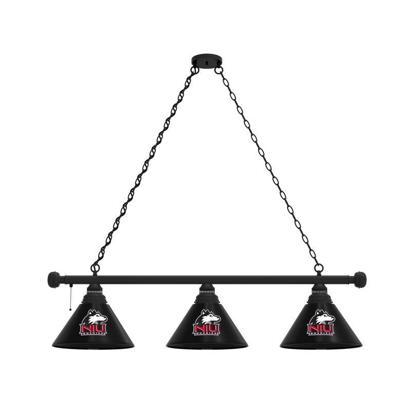 3 - Light Pool Table Lights Pendant, Black, Northern Illinois Huskies