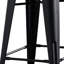 Métal noir de 24 po de style rustique rustique mat, de 4, dossier léger et confortable, pattes de tabouret coulissantes, assemblage simple pour les restaurants et les bars, patins en caoutchouc, assemblage, idéal