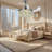 42-inch Silver Heart-shaped Crystal Invisible Fan Light With Remote Control And Three-tone Lighting
