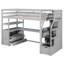 Lit mezzanine simple avec bureau, tablettes et tiroirs de rangement dans un tiroir gris-1023996850-1023996851
