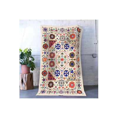 Tapis décoratif multicolore à motif traditionnel lavable à la machine