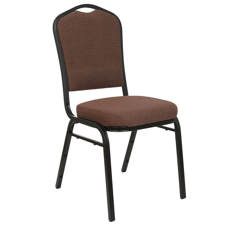 Lila Fabric Stack Chair (2 Pack), Brown, Black