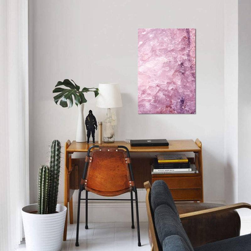 «Rose Quartz», impression sur toile, H 26 po x l 18 po x P 1,5 po, Toile avec cadre noir, Pas de tapis