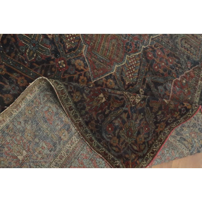 Pre-1900 Antique Vegetable Dye Kashan Rug 4x6