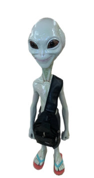 Alien With Satchel Life Size Statue