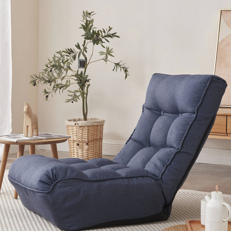 Chaise pliante inclinable - Économisez de l'espace, profitez du temps libre en métal et en lin avec un confort à 4 compartiments pour le salon