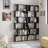 Hermoth 75'' H X 27.6'' W Tall Geometric Bookcase,6-Tier Storage Shelf, Contemporary Display Shelf-637443087-651166310-647997373