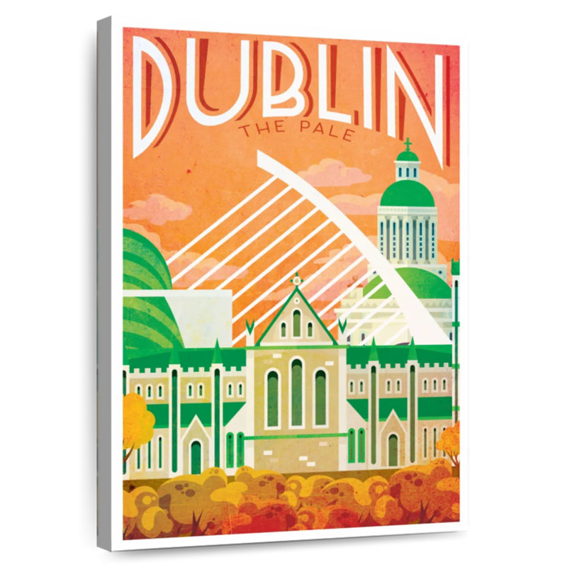 Affiche rétro de Dublin, Dublin, H 39 po x l 26 po