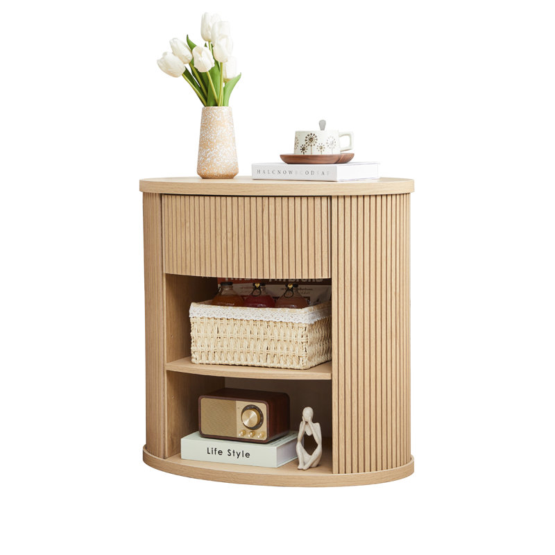Table de bout avec rangement, Naturel