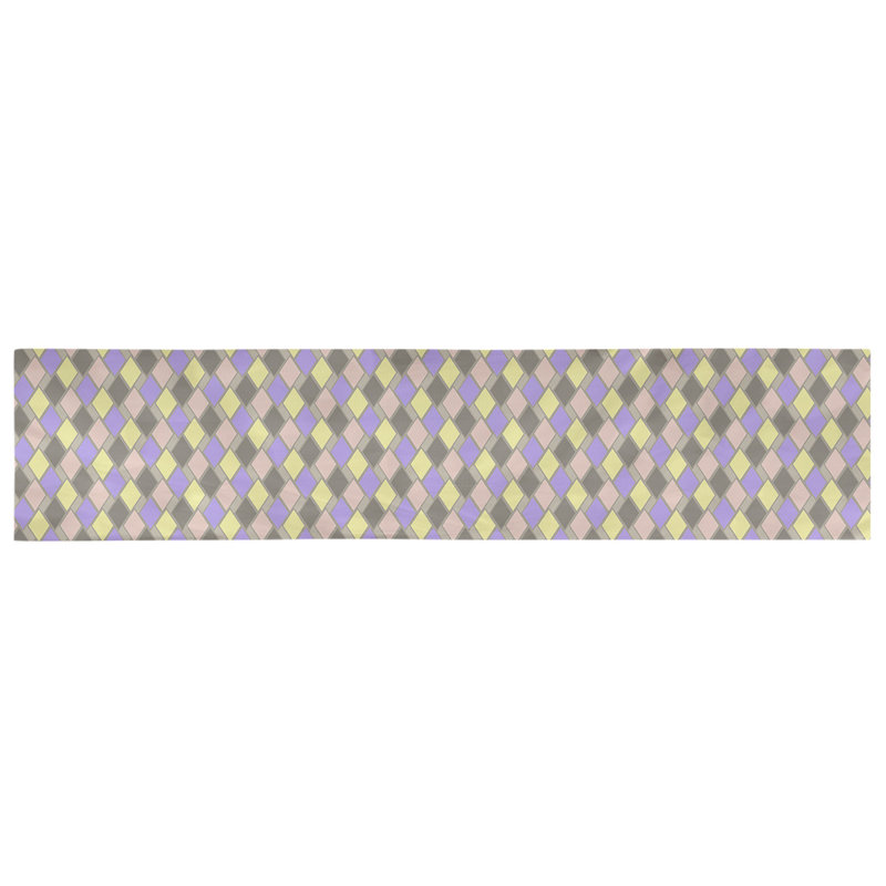 Chemin de table diamants rétro Avicia, 73,5 po x 17,5 po, Polyester, Brun pastel
