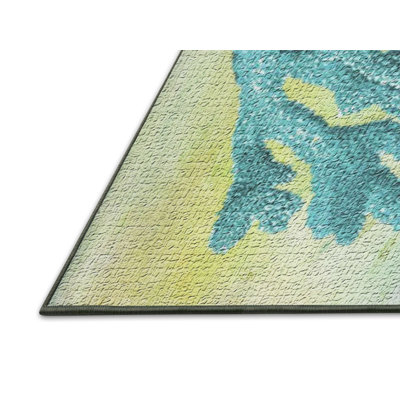 Tapis bleu corail