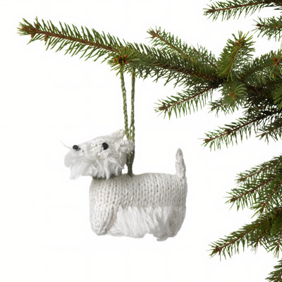Ornement de Noël West Highland Terrier (Westie) tricoté à la main pour chien
