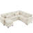 97 Inch Beige Chenille Sectional With 7 Seats, Storage Space For Living Fabric And L-Shaped